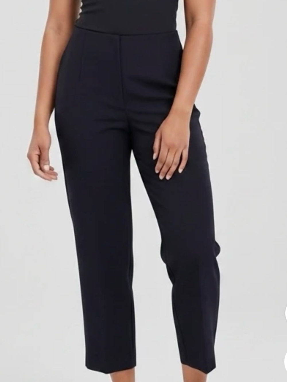 Nordstrom Brand Gallia Moda Classic Cotton Blend Pants in Black Size L